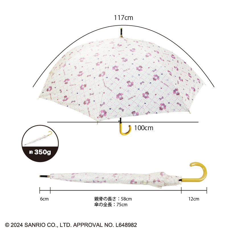 サンリオキャラクターズ 晴雨兼用長傘58cm ときめきスイート マイメロディ