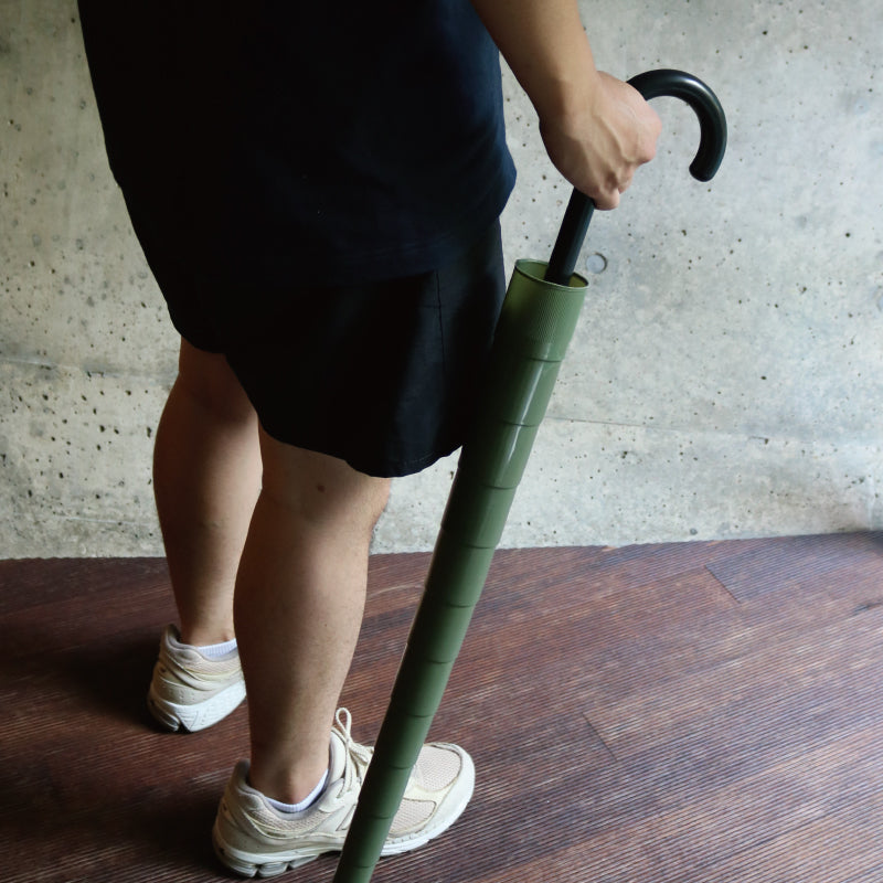 スライドカバージャンプ傘 65cm カーキ