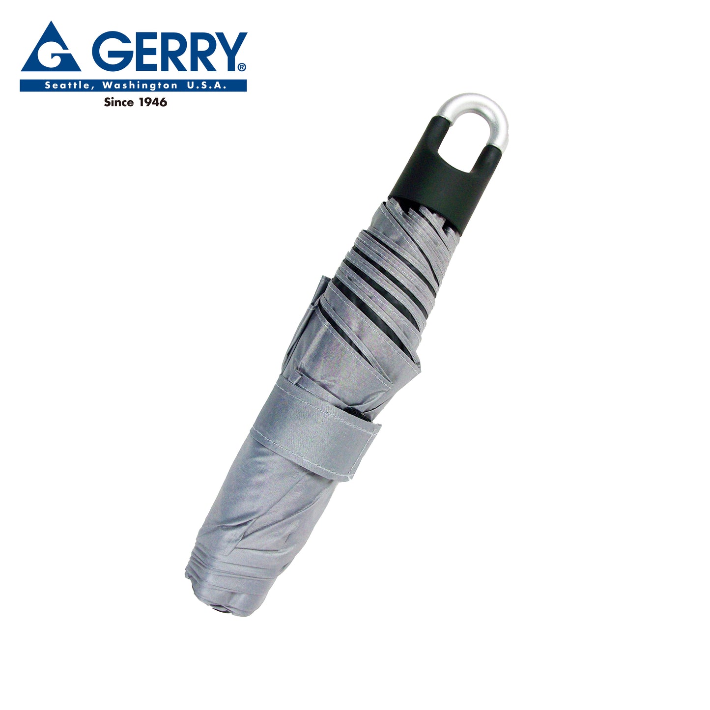 GERRY 晴雨兼用カラビナ折傘55cm グレー