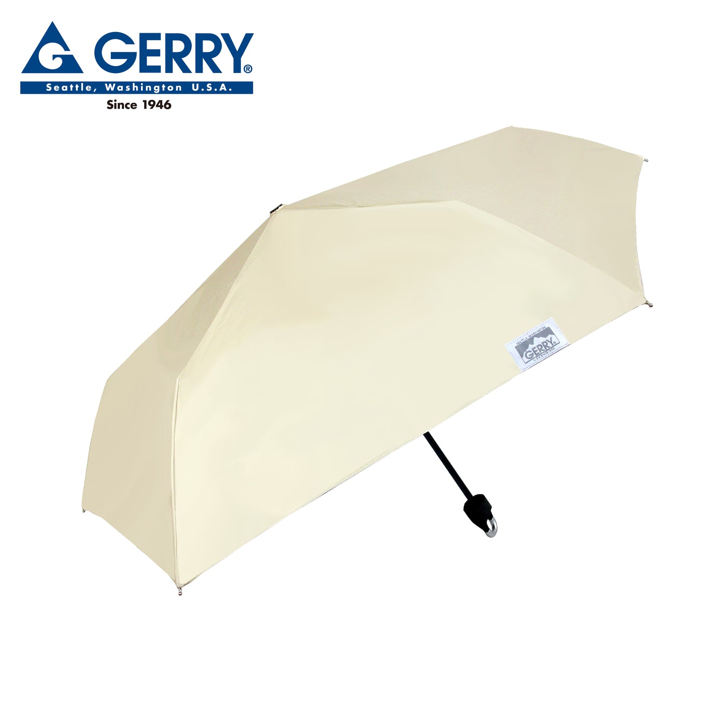 GERRY 晴雨兼用カラビナ折傘55cm ライトベージュ