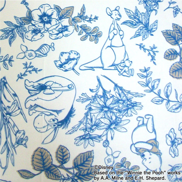 Disney 晴雨兼用折傘 プーさん ボタニカル50cm ブルー