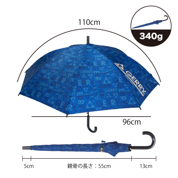 GERRY KIDS BJP長傘55cm ロゴ総柄ネイビー
