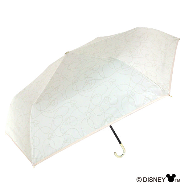 Disney 晴雨兼用折傘 みつまるミッキー50cm ベージュ