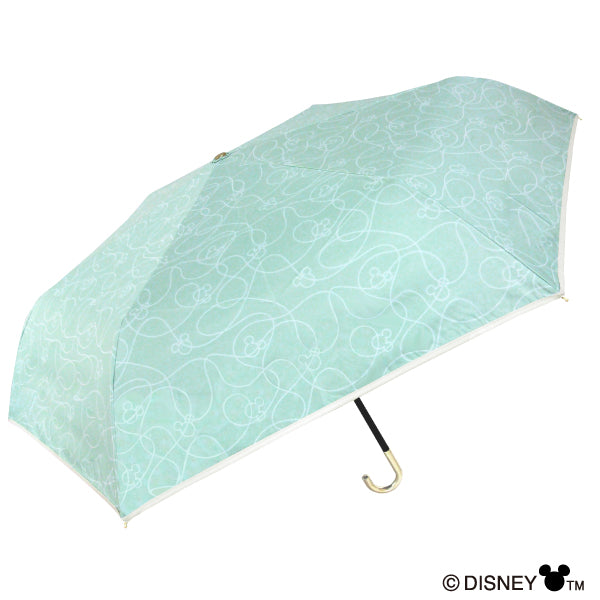 Disney 晴雨兼用折傘 みつまるミッキー50cm ミント