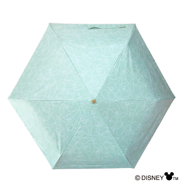 Disney 晴雨兼用折傘 みつまるミッキー50cm ミント