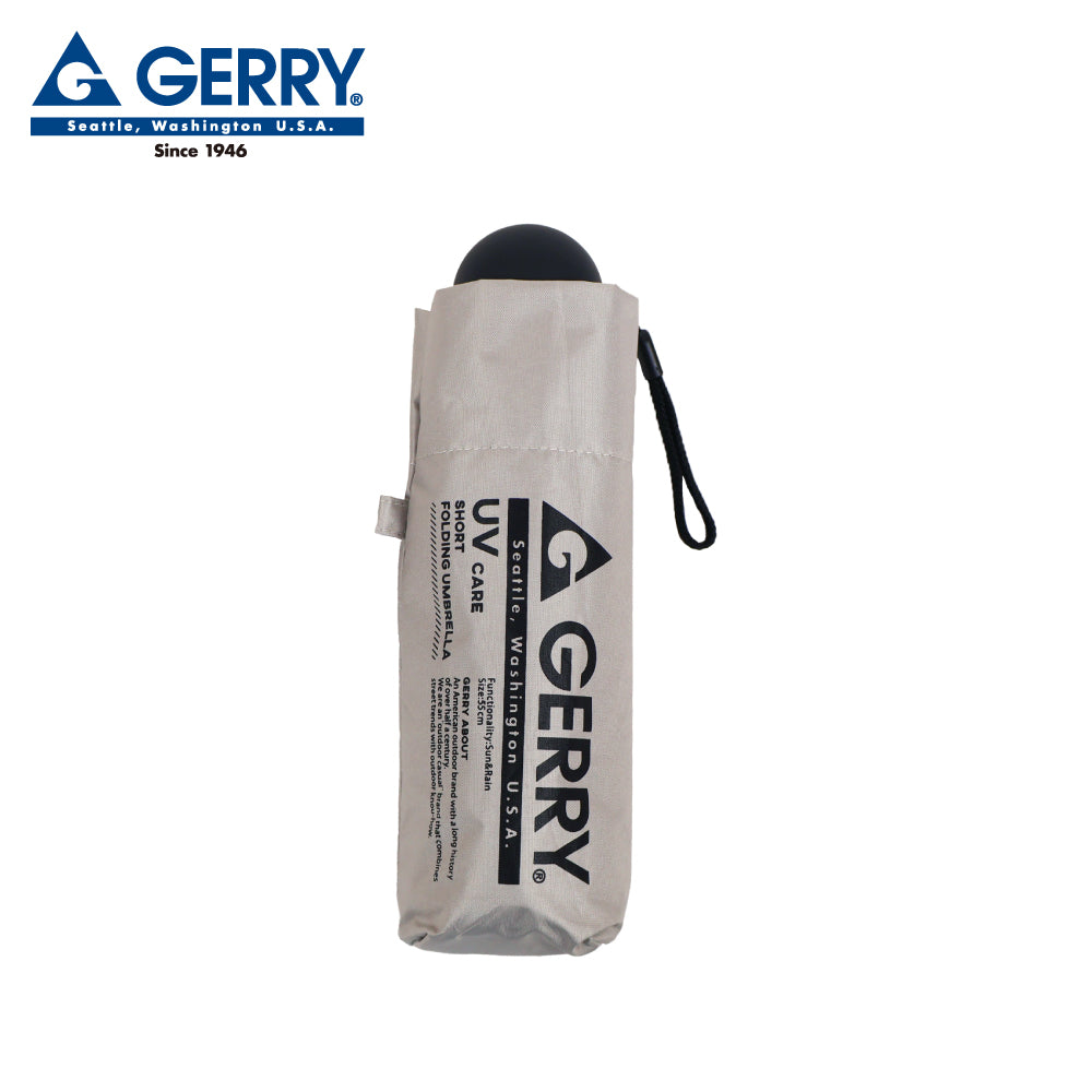 GERRY 晴雨兼用ショート折傘55cm ベージュグレイ