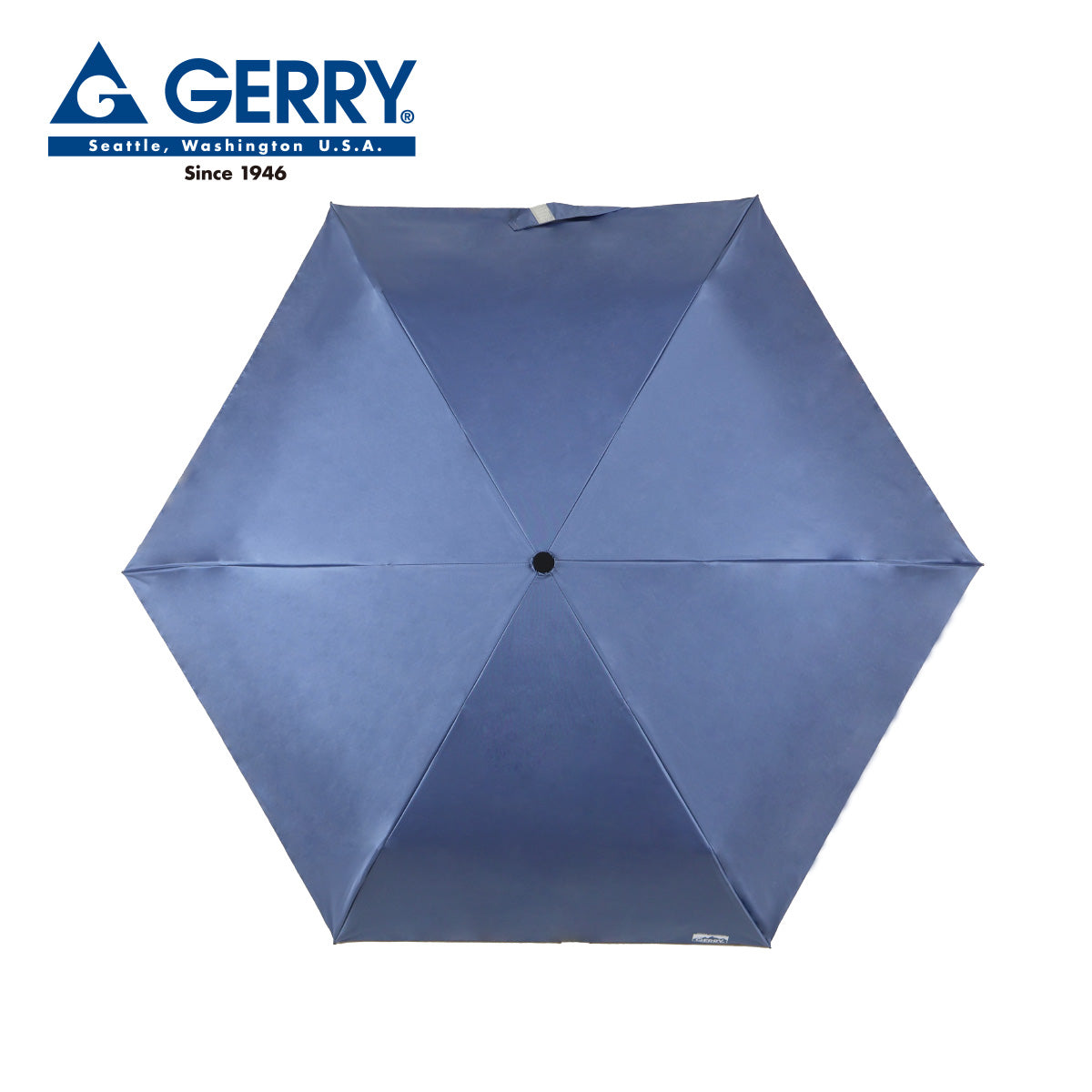 GERRY 晴雨兼用カラビナ折傘55cm ブルーグレー