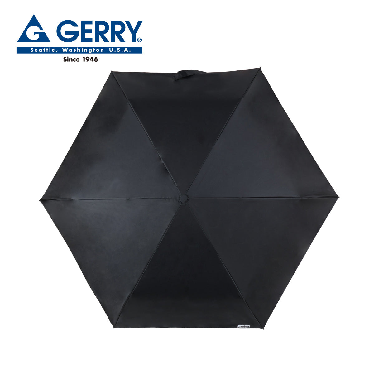 GERRY 晴雨兼用カラビナ折傘55cm ブラック