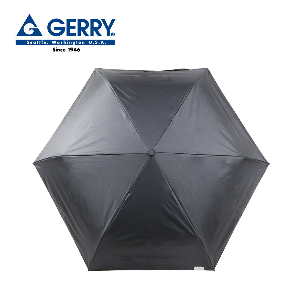 GERRY　晴雨兼用カラビナ手元折傘55cm　ブラック