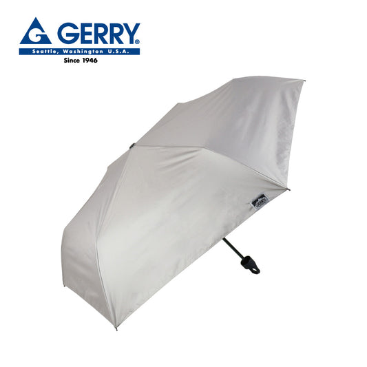 GERRY　晴雨兼用カラビナ手元折傘55cm　ベージュグレイ