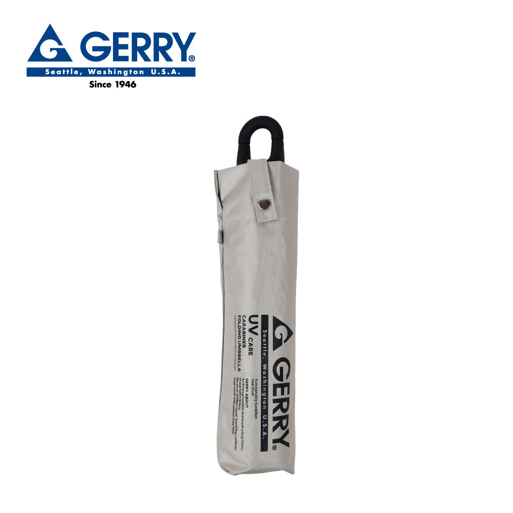 GERRY　晴雨兼用カラビナ手元折傘55cm　ベージュグレイ