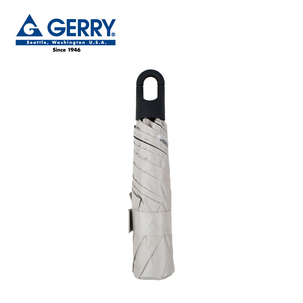 GERRY　晴雨兼用カラビナ手元折傘55cm　ベージュグレイ