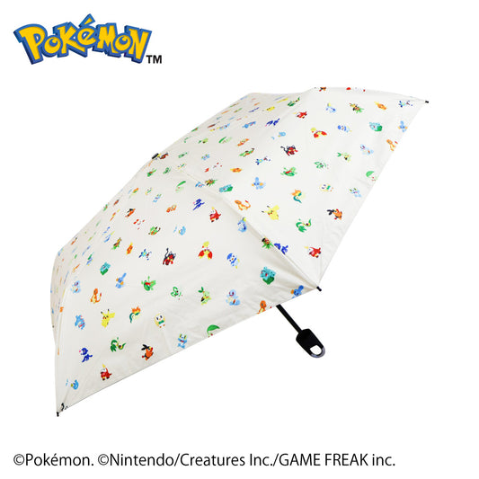 ポケモン晴雨兼用カラビナ折傘50cm　旅立ちの3匹とピカチュウ