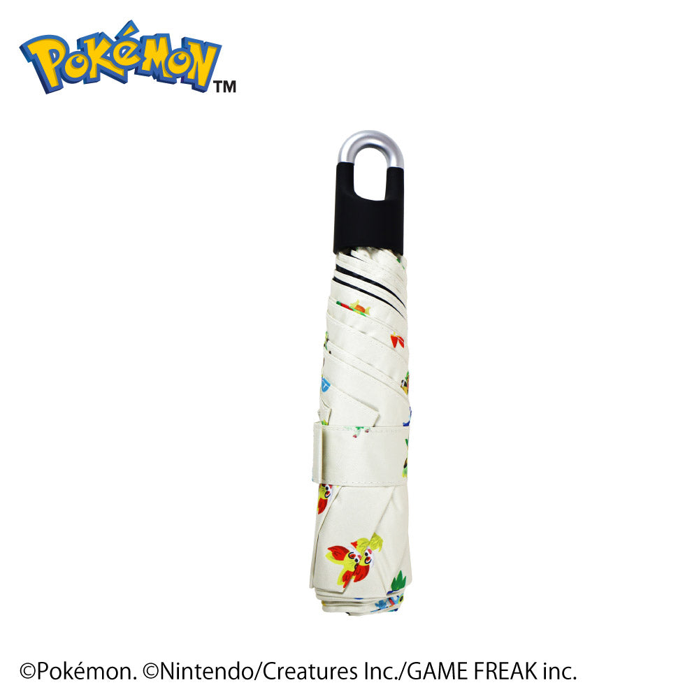 ポケモン晴雨兼用カラビナ折傘50cm　旅立ちの3匹とピカチュウ