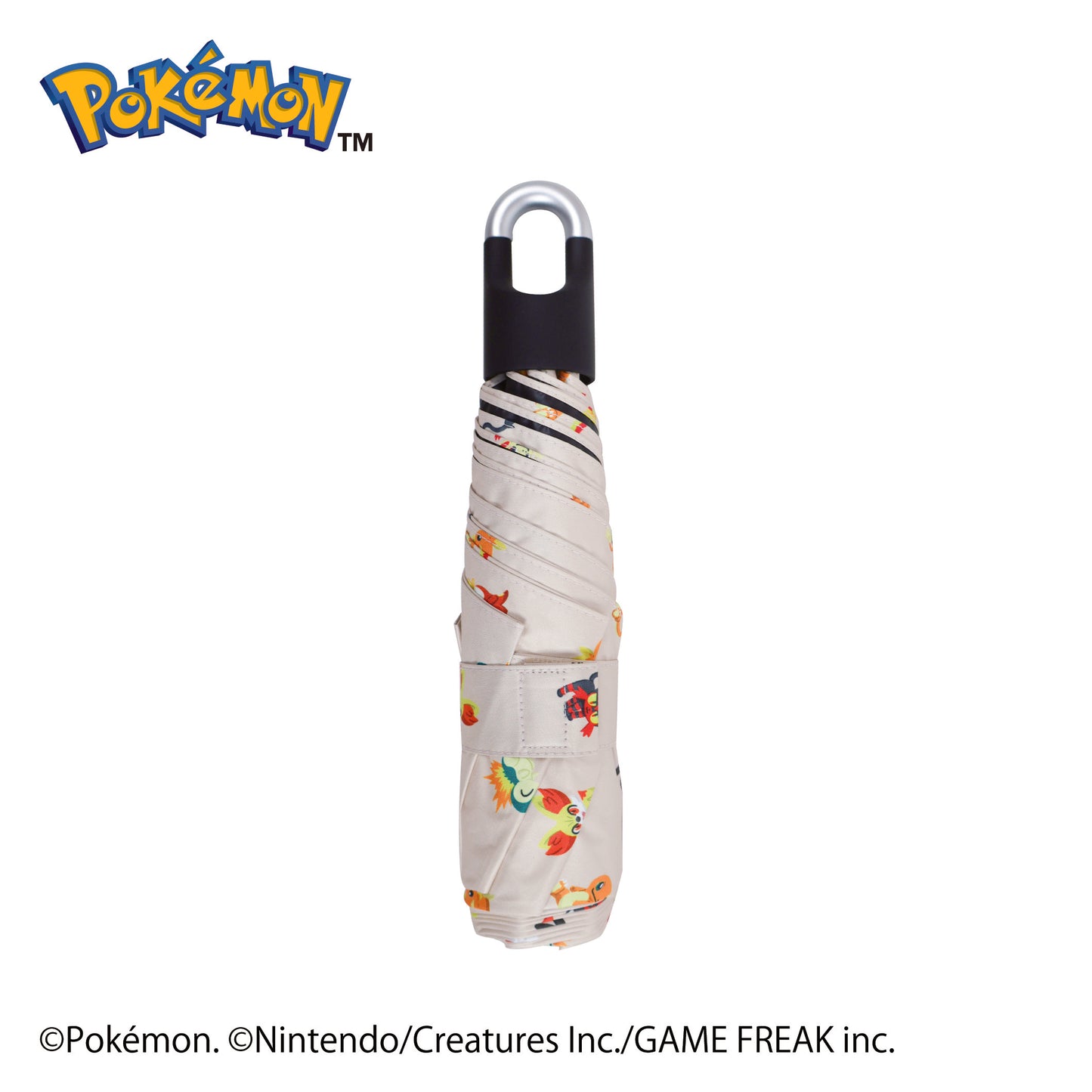 ポケモン晴雨兼用カラビナ折傘50cm　旅立ちの3匹【ほのおタイプ】