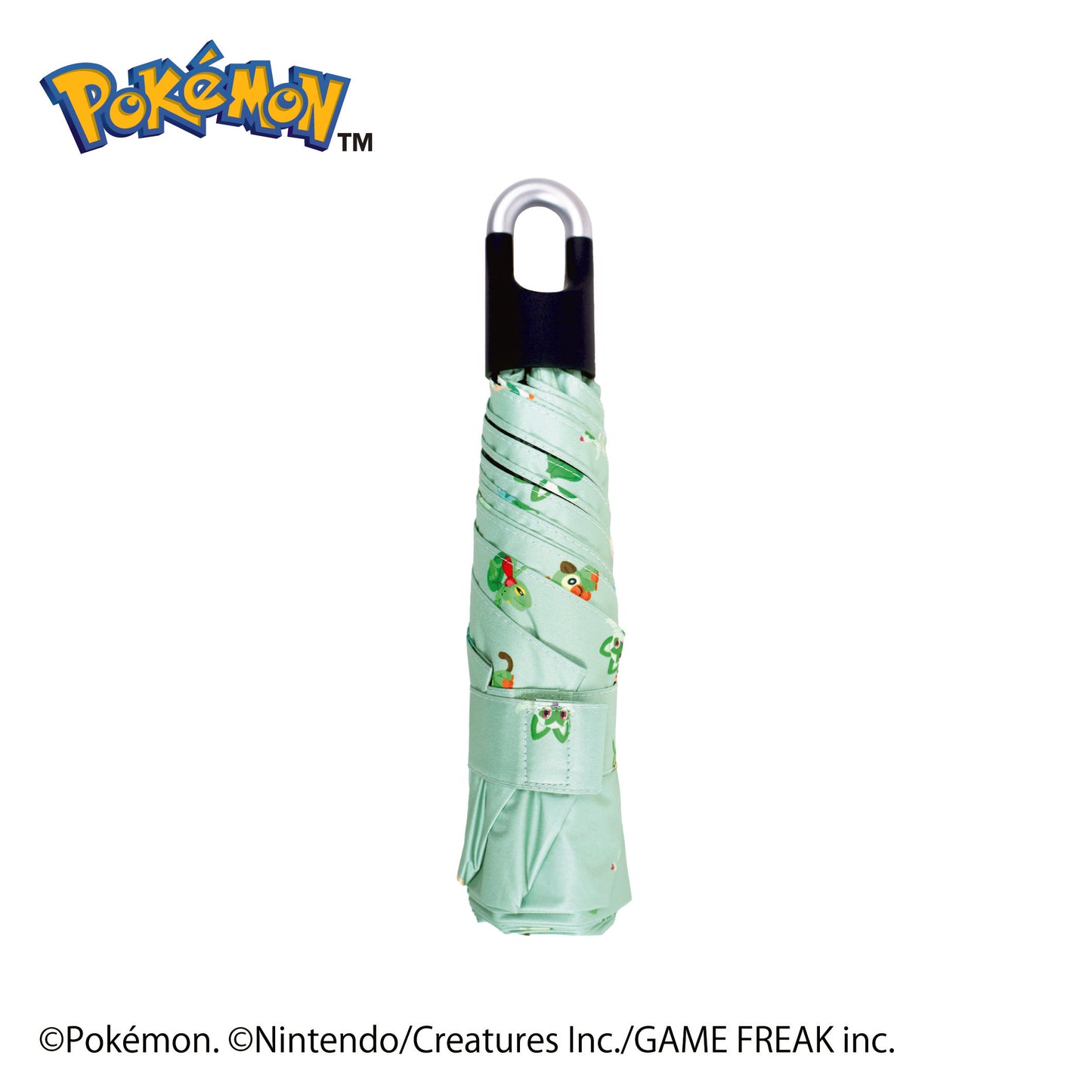 ポケモン晴雨兼用カラビナ折傘50cm　旅立ちの3匹【くさタイプ】