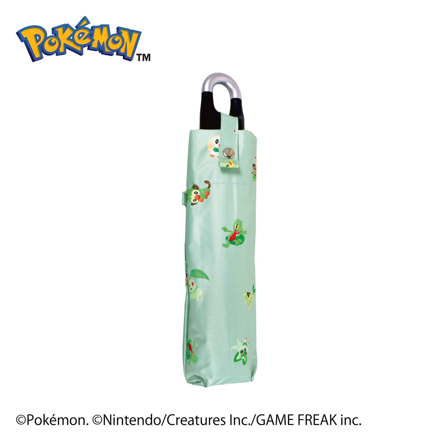 ポケモン晴雨兼用カラビナ折傘50cm　旅立ちの3匹【くさタイプ】
