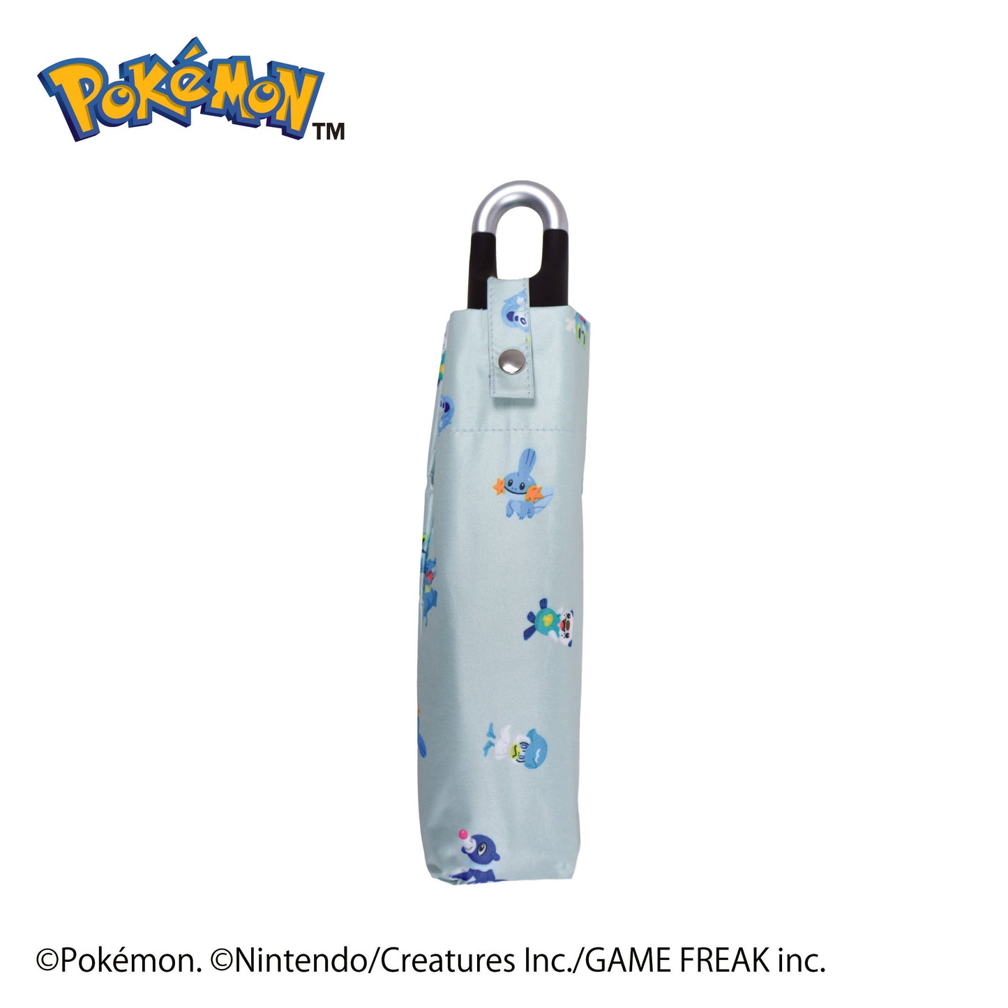 ポケモン晴雨兼用カラビナ折傘50cm　旅立ちの3匹【みずタイプ】