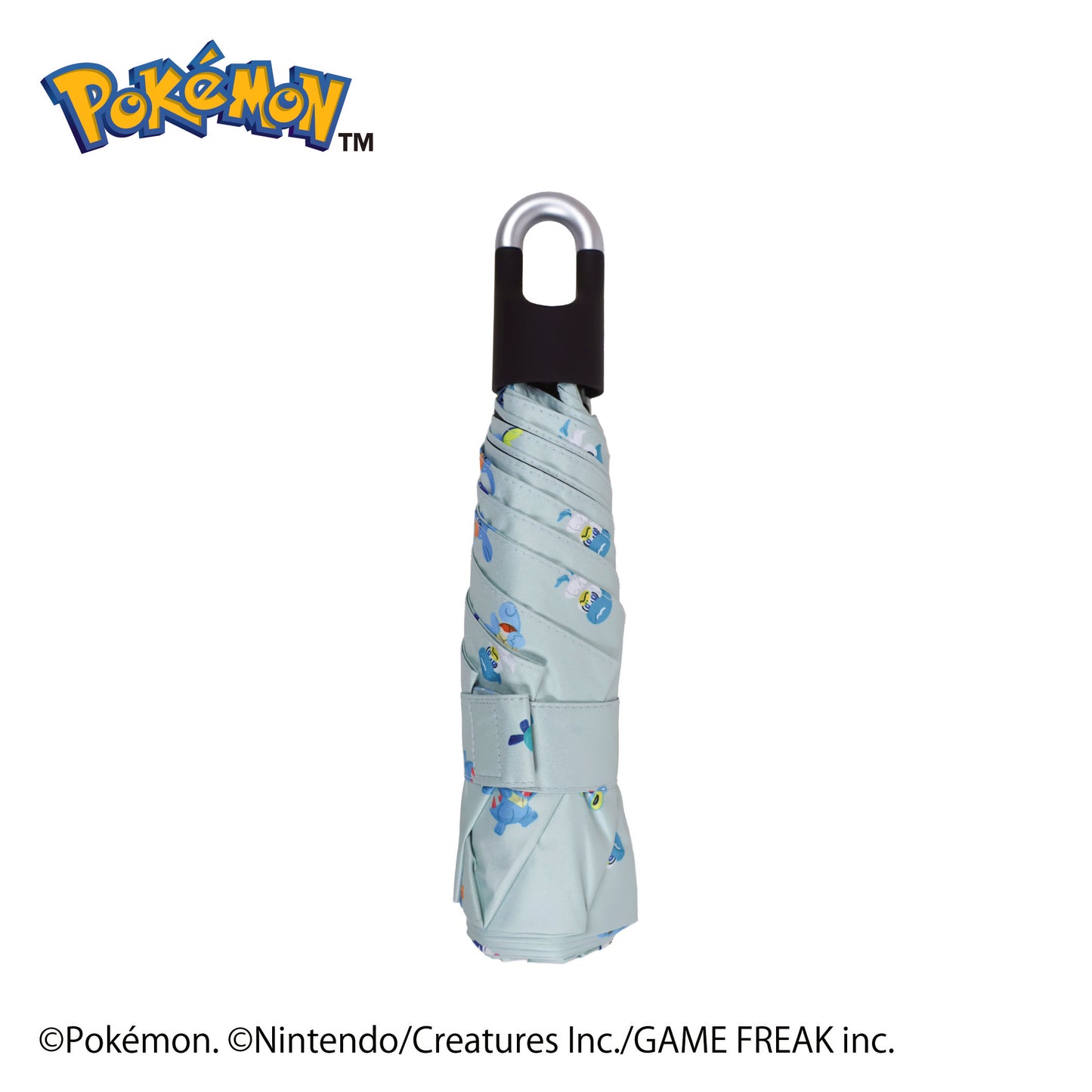 ポケモン晴雨兼用カラビナ折傘50cm　旅立ちの3匹【みずタイプ】