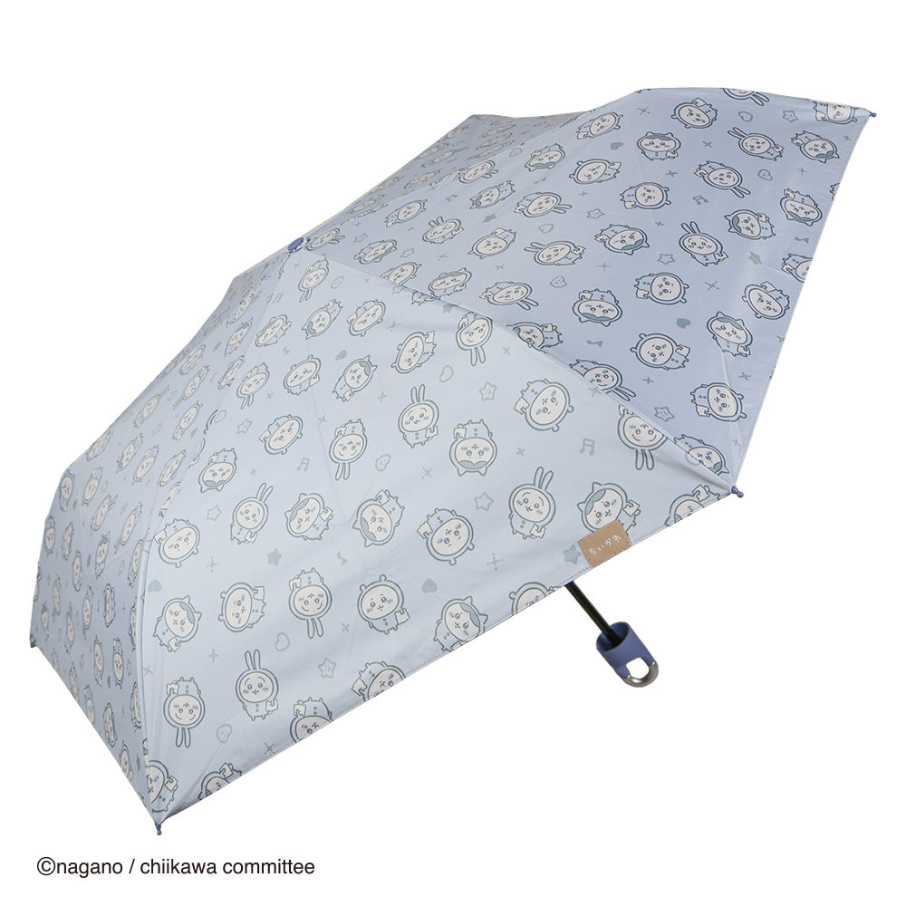 アニメちいかわ　カラビナ晴雨兼用折傘50cm　パジャマ（ブルー）