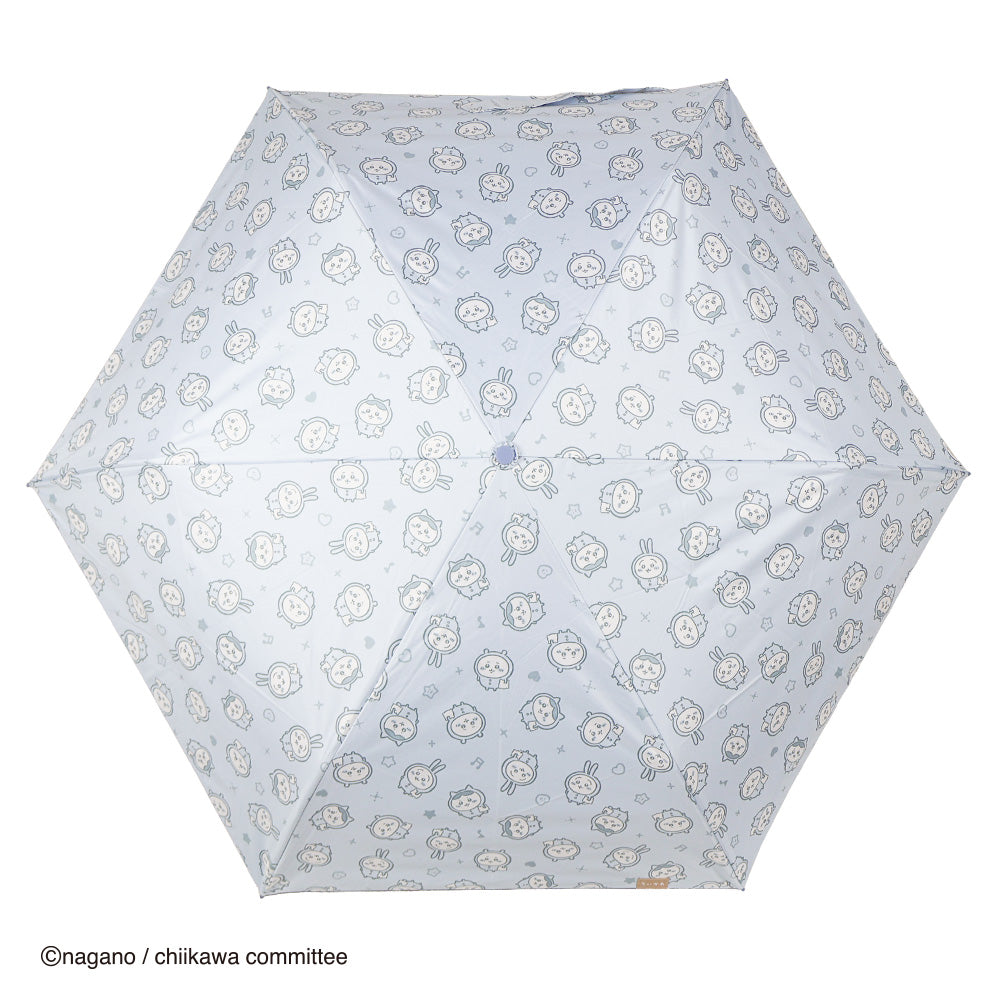 アニメちいかわ　カラビナ晴雨兼用折傘50cm　パジャマ（ブルー）