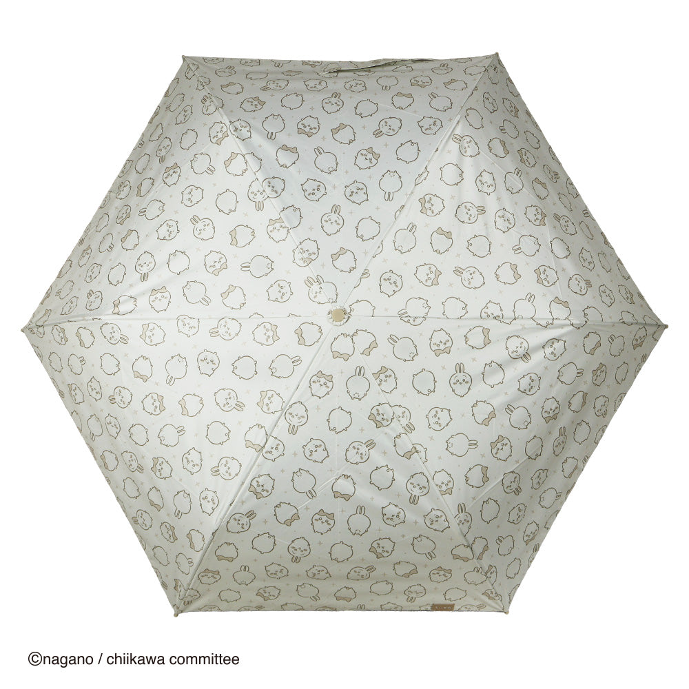 アニメちいかわ　カラビナ晴雨兼用折傘50cm　ちいハチうさ（オフホワイト）