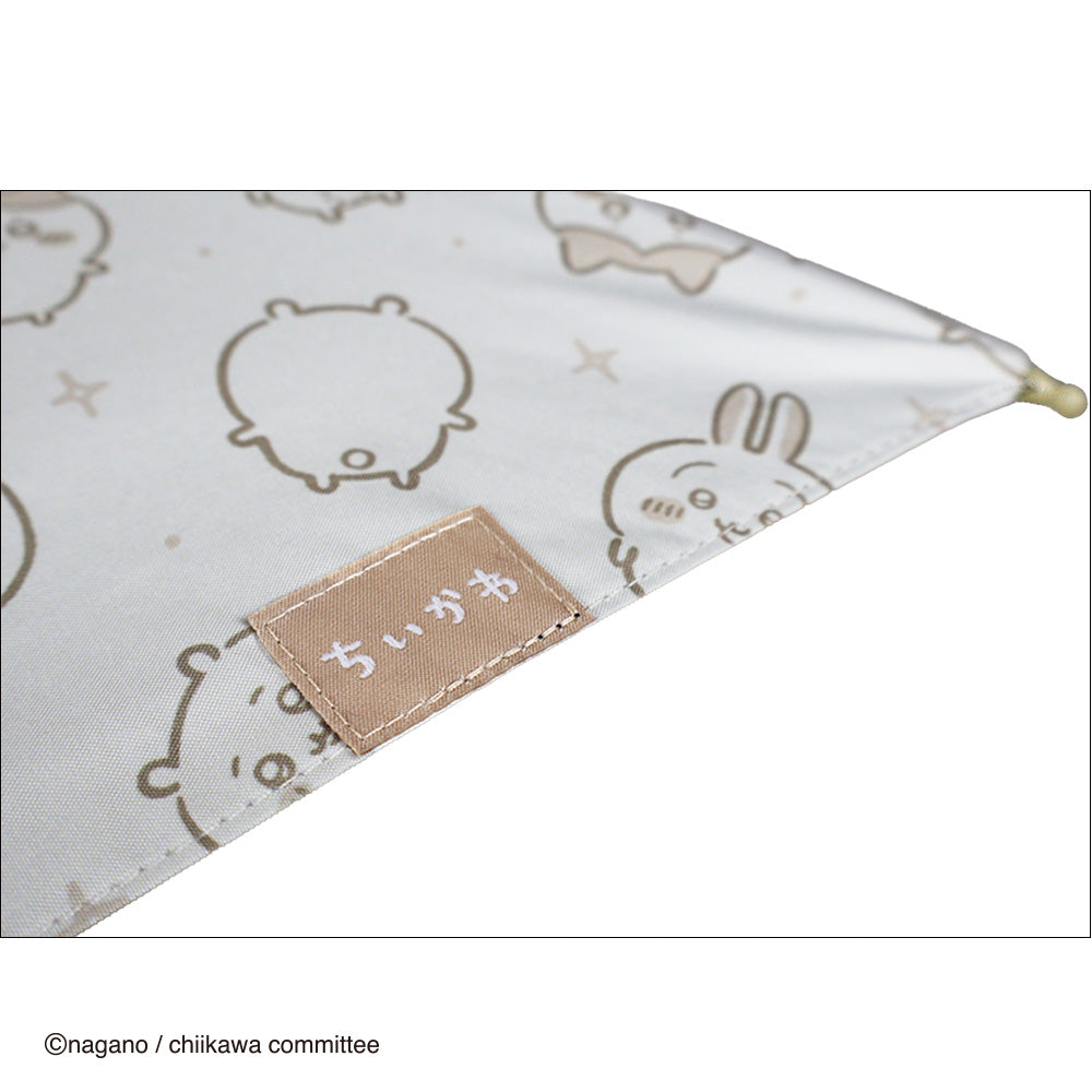 アニメちいかわ　カラビナ晴雨兼用折傘50cm　ちいハチうさ（オフホワイト）