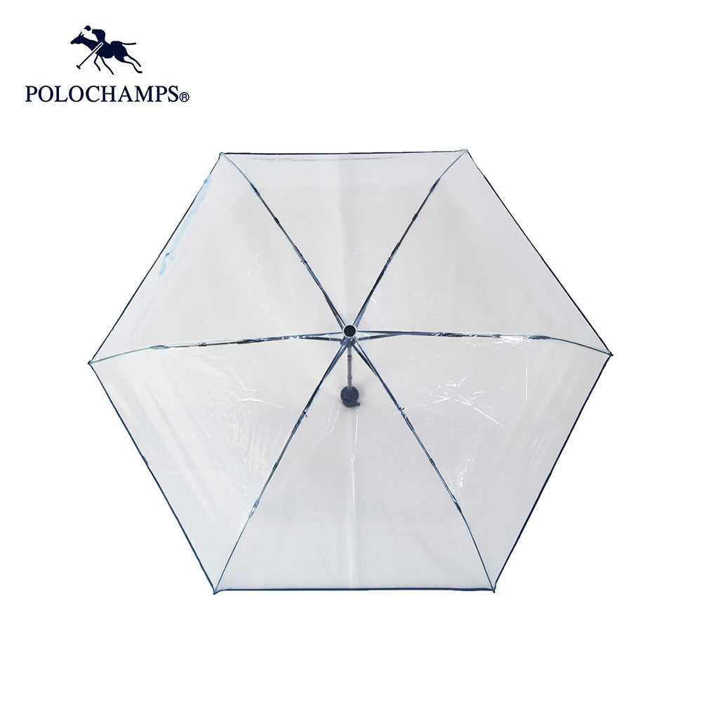POLOCHAMPS　ビニール折傘　ブルー55cm