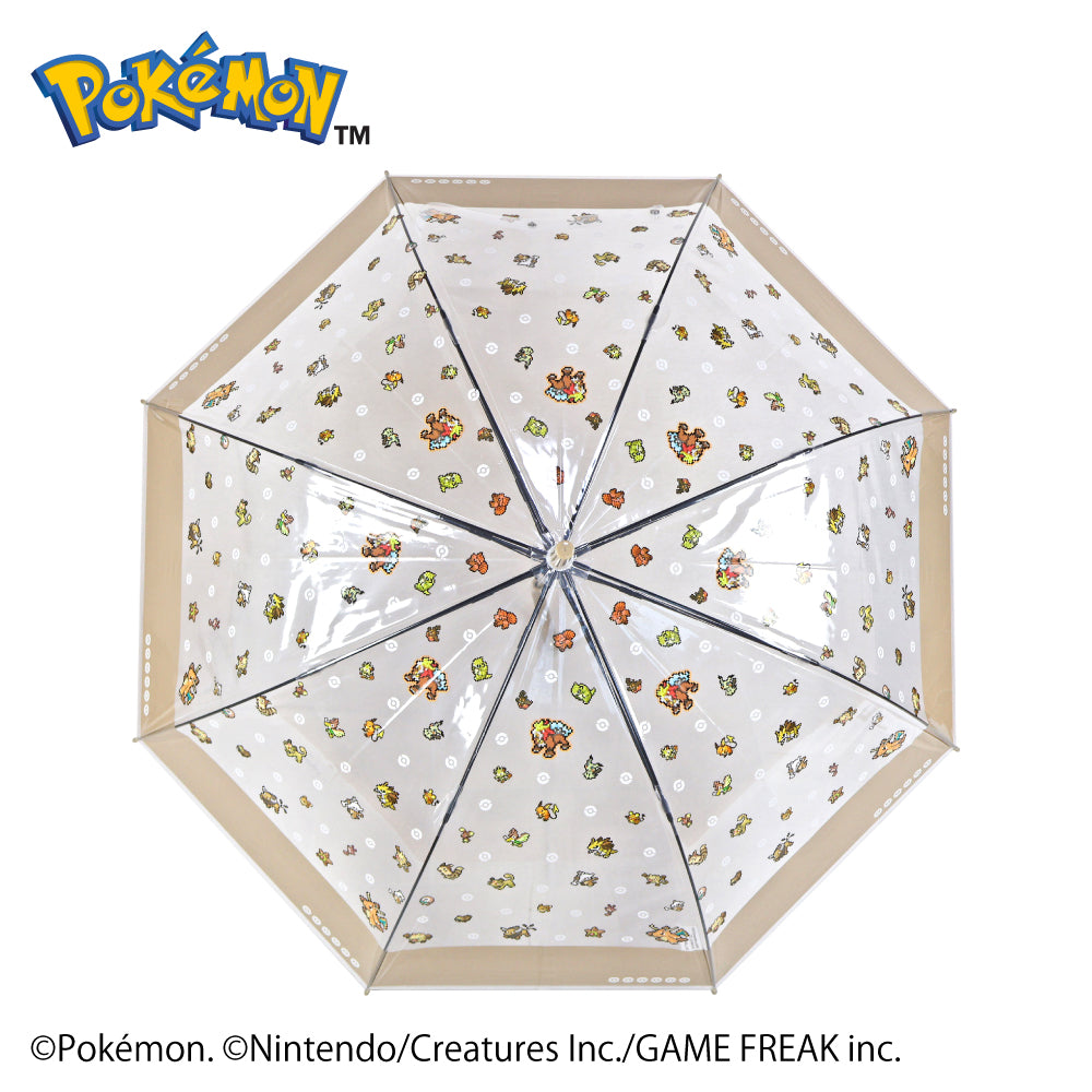 ポケモンジャンプビニール傘60cm 　ピクセルアート BROWN