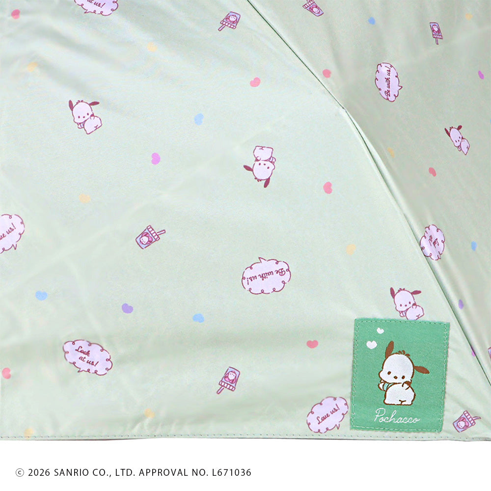 サンリオキャラクターズ　晴雨兼用折りたたみ傘50cm かまってきゅん ポチャッコ