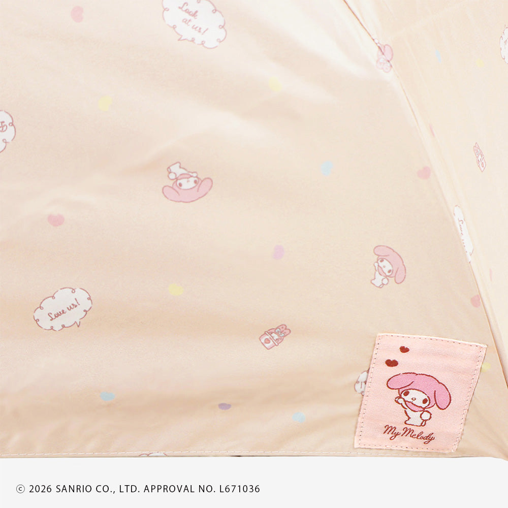 サンリオキャラクターズ　晴雨兼用折りたたみ傘50cm かまってきゅん マイメロディ