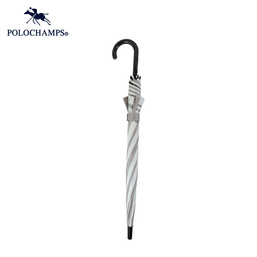 POLOCHAMPS　ジャンプ日傘　オフホワイト×ベージュグレイ60cm