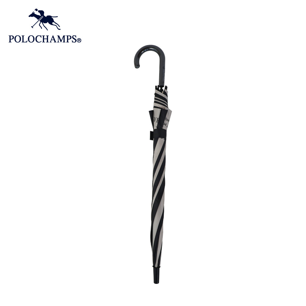 POLOCHAMPS　ジャンプ日傘　ブラック×ベージュグレイ60cm