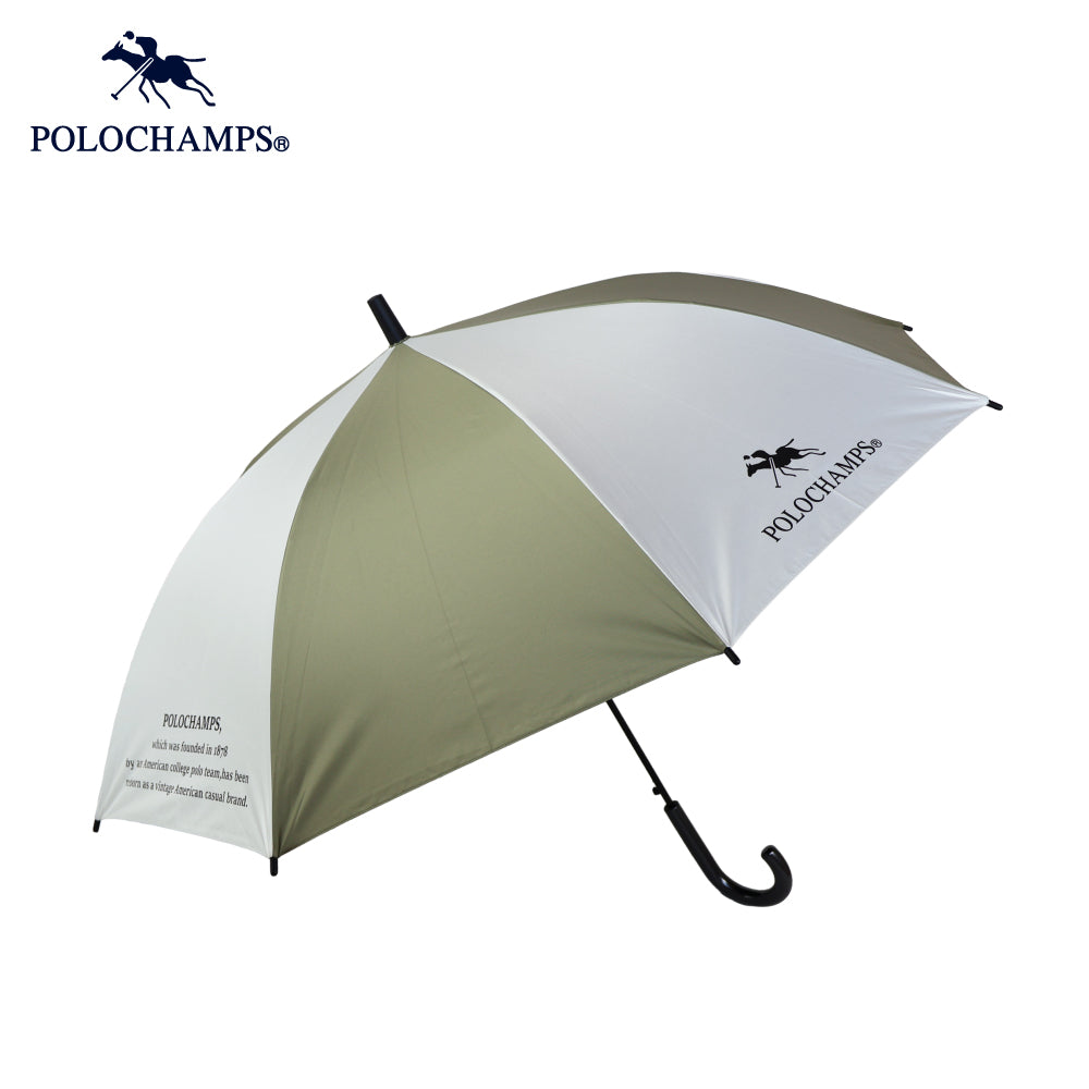 POLOCHAMPS　ジャンプ日傘　カーキ×オフホワイト60cm