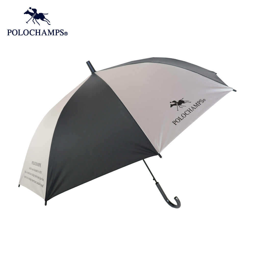 POLOCHAMPS　ジャンプ日傘　ブラック×ベージュグレイ60cm