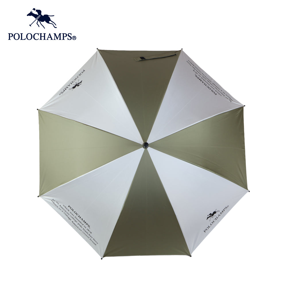 POLOCHAMPS　ジャンプ日傘　カーキ×オフホワイト60cm