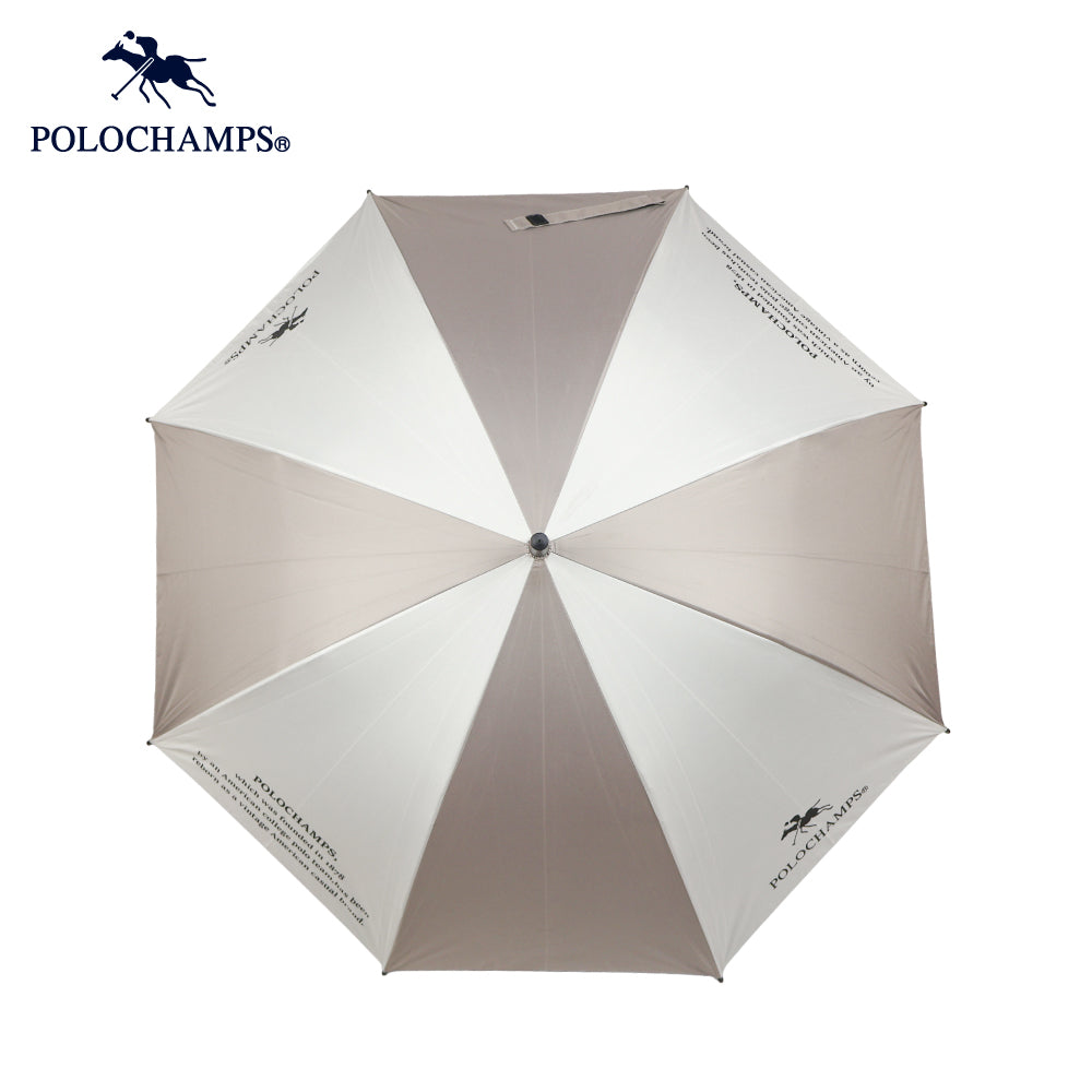 POLOCHAMPS　ジャンプ日傘　オフホワイト×ベージュグレイ60cm