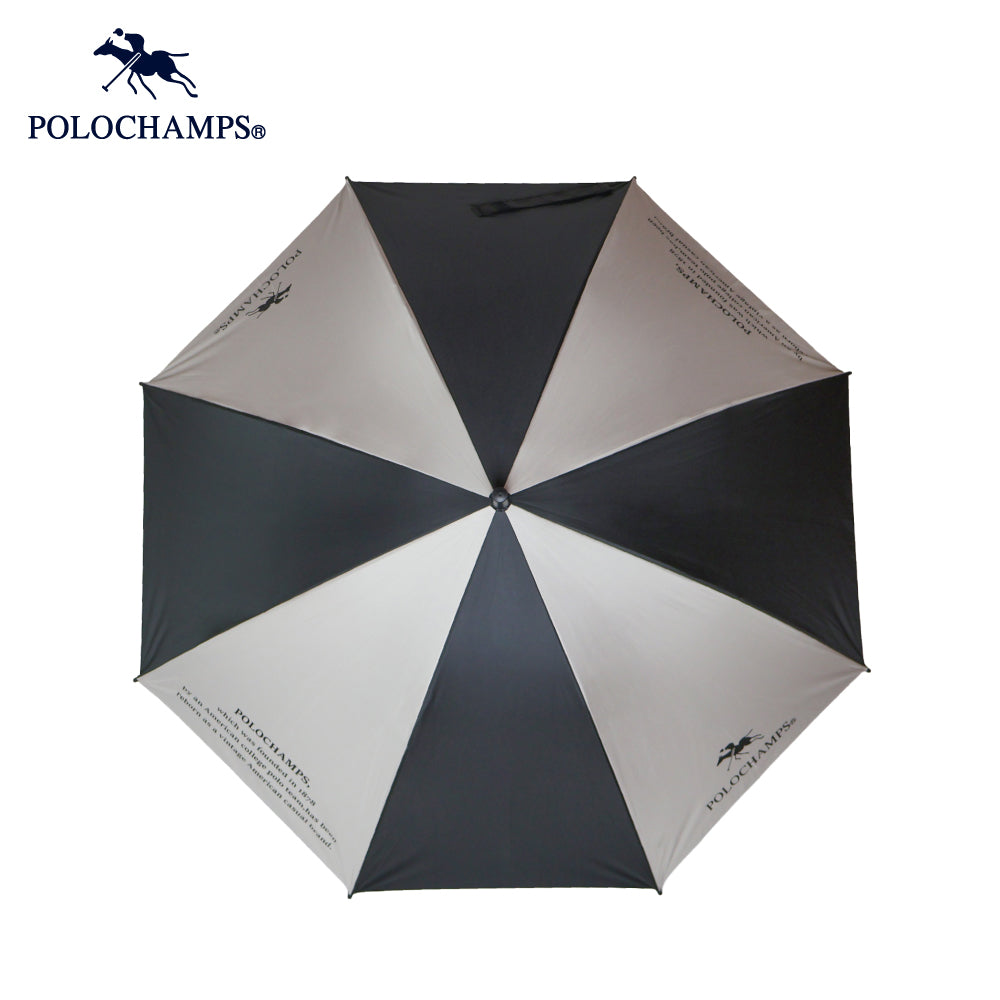 POLOCHAMPS　ジャンプ日傘　ブラック×ベージュグレイ60cm